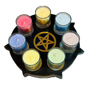 Kerzenhalterset "Pentagramm" mit 7 Erzengelkerzen inkl. MwSt. zzgl. Versand