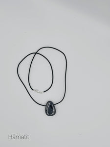 Hämatit Tropfenanhänger mit Kette inkl. MwSt. zzgl. Versand